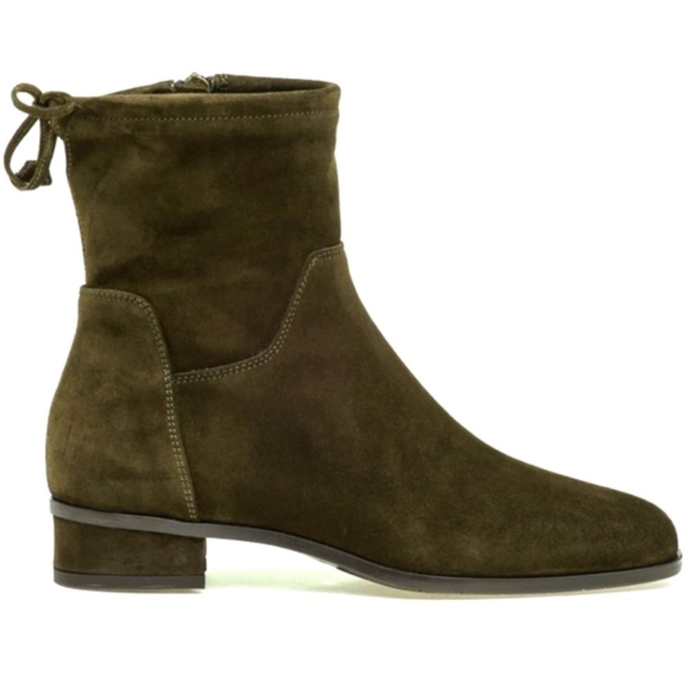 Aquatalia Lisa dark olive insulated suede ankle bootie size 39 or US 9